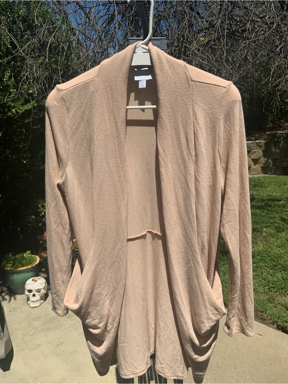 Sunday Lightweight Beige Open-Front Cardigan